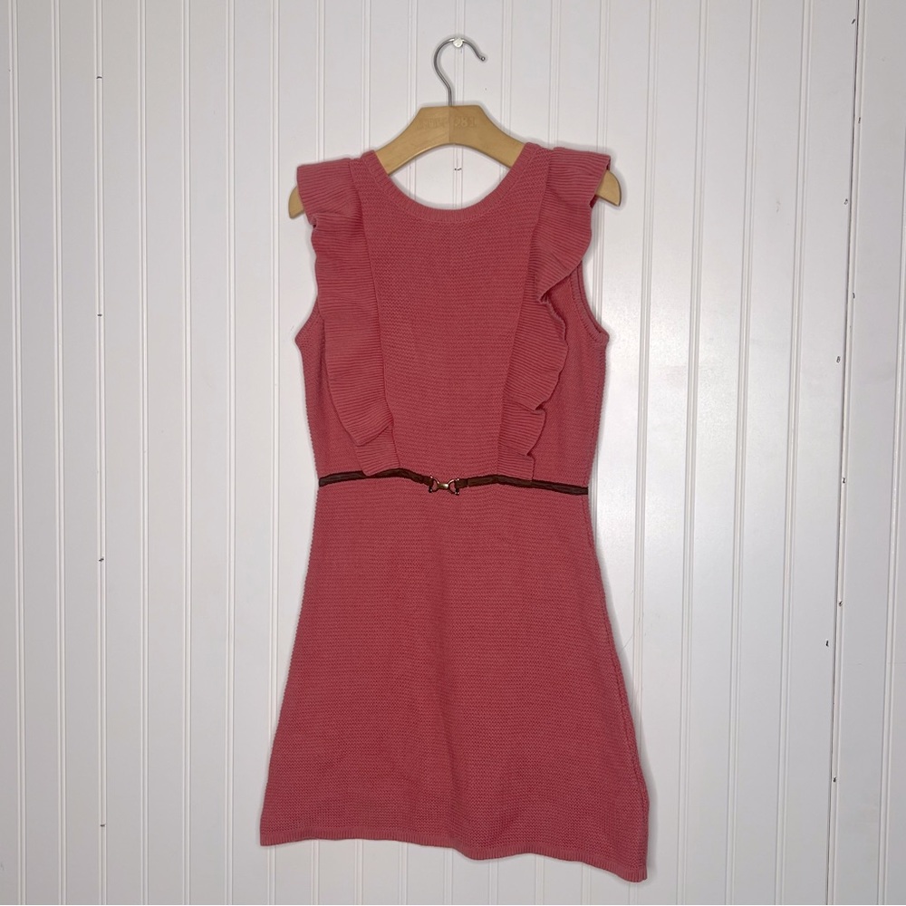 Janie and Jack Ruffle Sweater Dress in Pink Desert Rose Size 7